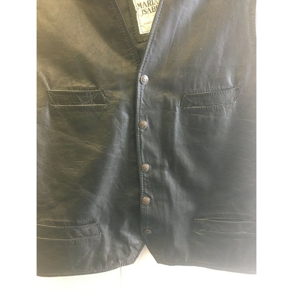 Maria Isabel Genuine Leather Motorcycle Vest XL - Picture 3 of 9